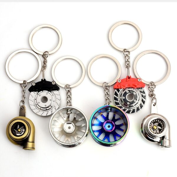 1pc Black RIM wheel keychain Car wheel Nos Turbo keychain key ring metal with Brake discs Wheel Hub Keyring Auto Accessories