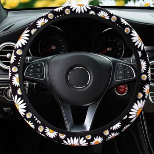 Cute Daisy Flower Car Interior Decoration Knitted Steering Wheel Cover Universal Car Accessories Wheel Cover Without Inner Ring