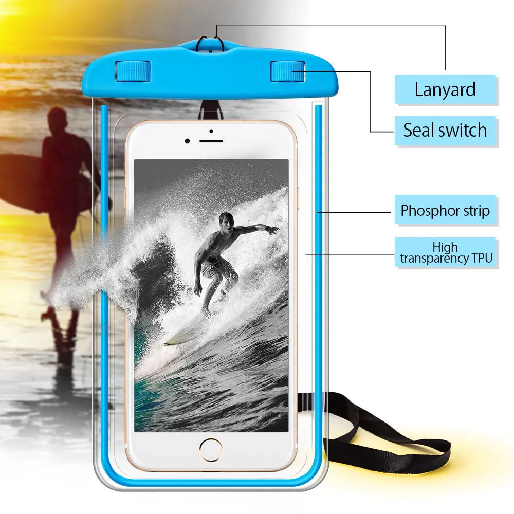 Waterproof Phone Case For iPhone 7 6S Coque Pouch Waterproof Bag Case For Samsung Galaxy S8 Swim Waterproof Case - Image 3